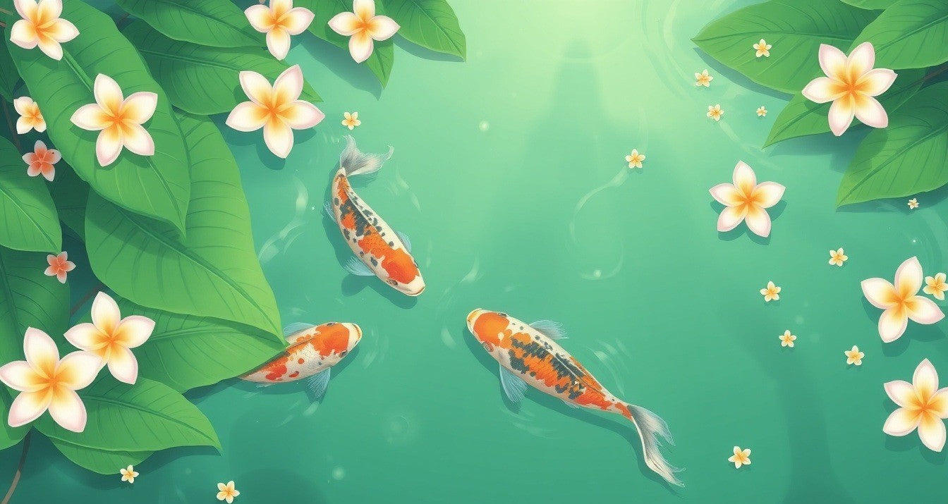 Sweat à Capuche Unisexe Lagoon Koi & Monstera