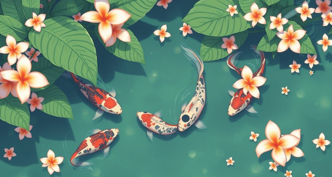 Sweat à Capuche Unisexe Lagoon Koi & Monstera
