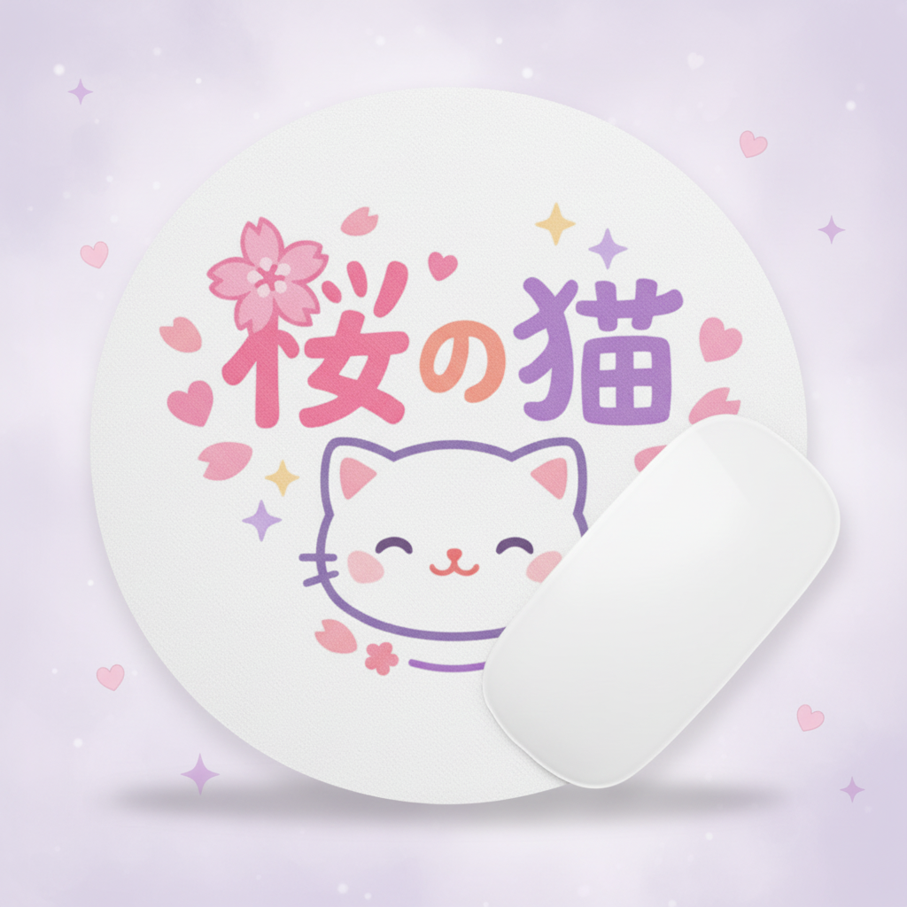 Tapis de souris rond Signature Kawaii